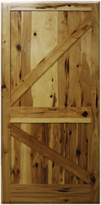 Rustic hickory sliding door